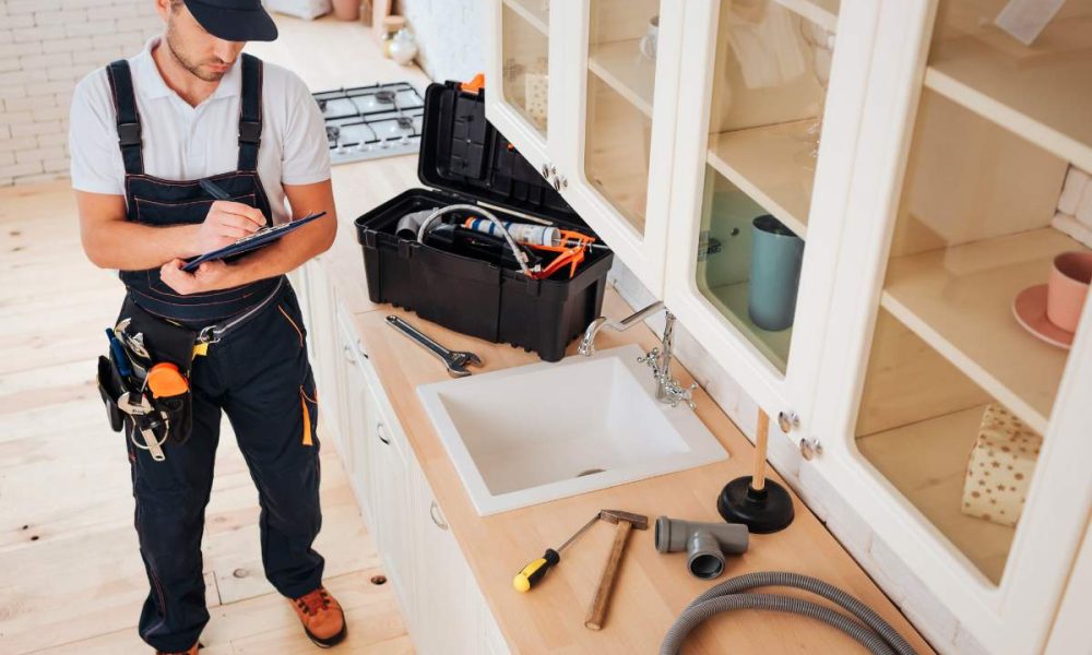 A handyman performing regular maintenance on a home, preventing costly future repairs